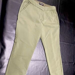 Express Olive Columnist Ankle Mid Rise Pants